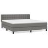 vidaXL Pat continental cu saltea, gri &icirc;nchis, 160x200 cm, țesătură