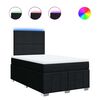 vidaXL Pat box spring cu saltea, negru, 120x190 cm, catifea