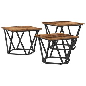 vidaXL Masă de cafea 3 buc. Lemn Vechi 50 x 50 x 40 cm
