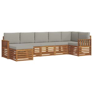 vidaXL Set de canapele de exterior 7 buc. Gri natural și deschis