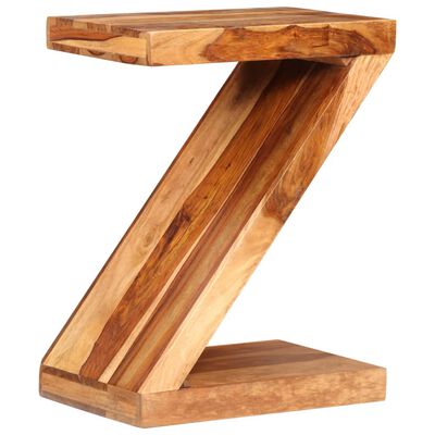 vidaXL Masă laterală în formă de Z, lemn masiv de sheesham
