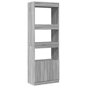 vidaXL Dulap &icirc;nalt, gri sonoma, 63x33x180 cm, lemn prelucrat