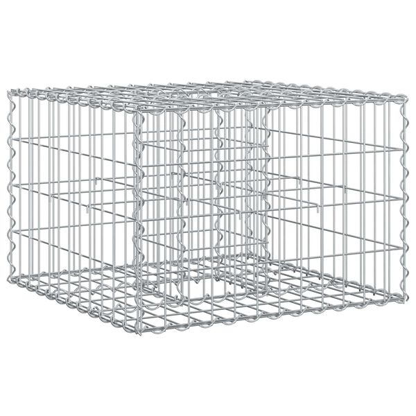 vidaXL Pat ridicat din gabion Argintiu 60 x 60 x 40 cm Oțel Galvanizat