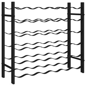 vidaXL Suport sticle de vin pentru 36 de sticle, negru, fier