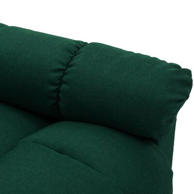 vidaXL Fotoliu de masaj rabatabil electric, verde închis, textil
