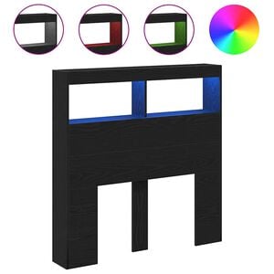 vidaXL Dulap pentru tăblie cu LED Stejar negru 100x17x102 cm