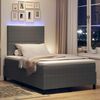 vidaXL Pat cu arc LED cu headboard Gri deschis și alb. 120 x 190 cm