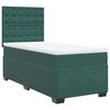 vidaXL Pat box spring cu saltea, verde &icirc;nchis, 90x200 cm, catifea