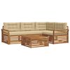 vidaXL Set de canapele de exterior cu pernă 5 pcs Natural și Bej
