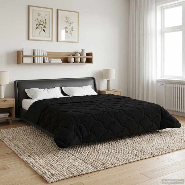 vidaXL Duvet complet pe tot parcursul anului Patos Negru 220 x 240 cm