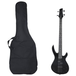 vidaXL Chitara bass electrică &icirc;ncepători, cu husă, negru, 4/4 46