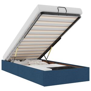 vidaXL Cadru de pat otoman fără saltea Albastru 100x200 cm țesătură