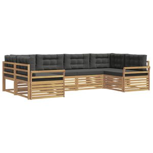 vidaXL Set de canapele de exterior 6 buc. Alb și antracit
