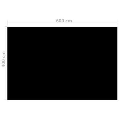 vidaXL Prelată piscină, negru, 600 x 400 cm, PE, dreptunghiular