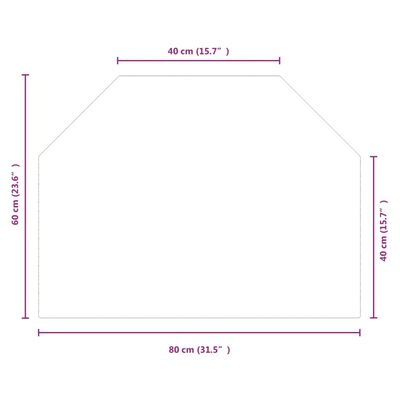 vidaXL Placă de sticlă pentru șemineu, hexagonală, 80x60 cm