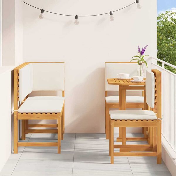 vidaXL Set Bistro de Grădină 4 pcs Maro Lemn Solid de Acacia