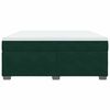 vidaXL Pat box spring cu saltea, verde &icirc;nchis, 180x200 cm, catifea