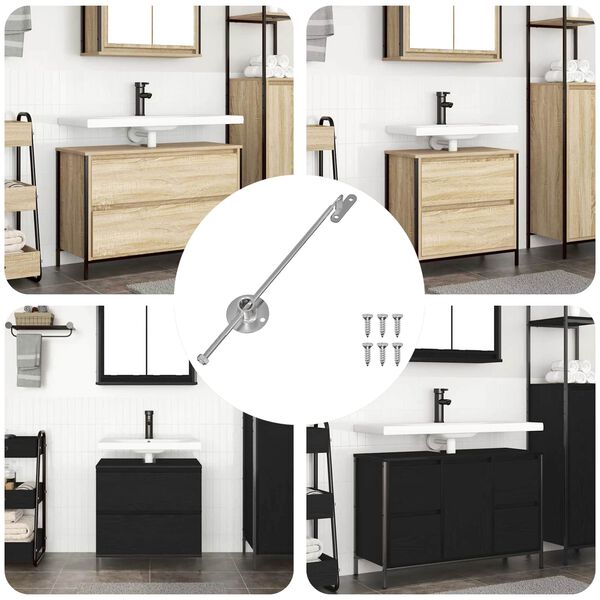 vidaXL Hingă cu tijă de tragere 439 pcs Argintiu Fier