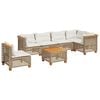vidaXL Set canapele de grădină, 7 piese, cu perne, bej, poliratan
