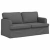 vidaXL Set de canapea 2 pcs Gri &icirc;nchis 162 x 80 x 85 cm țesătură