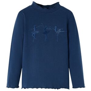 vidaXL Tricou pentru copii cu m&acirc;neci lungi, bleumarin, 104