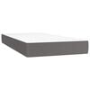 vidaXL Saltea cu arcuri buzunar, fermitate medie, gri, 90x200x20 cm, piele ecologică
