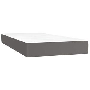 vidaXL Saltea cu arcuri buzunar, fermitate medie, gri, 90x200x20 cm, piele ecologică