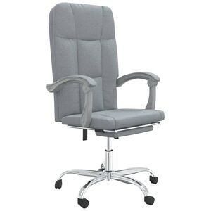 vidaXL Fotoliu de birou rabatabil, gri deschis, textil