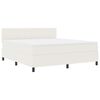 vidaXL Pat cu arcuri Crema și Alb 180 x 200 cm Țesătură din corduroy