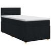 vidaXL Pat boxspring cu saltea cu headboard Negru 80 x 200 cm Țesătură