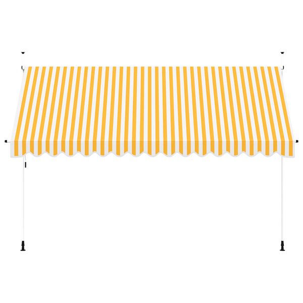 vidaXL Copertină retractabilă manual, portocaliu și alb, 400 cm, dungi