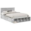 vidaXL Cadru de pat cu raft Gri din beton 160 x 200 cm Lemn prelucrat