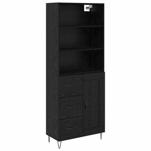 vidaXL Bufet cu sertar 2 pcs Stejar Negru Lemn compozit