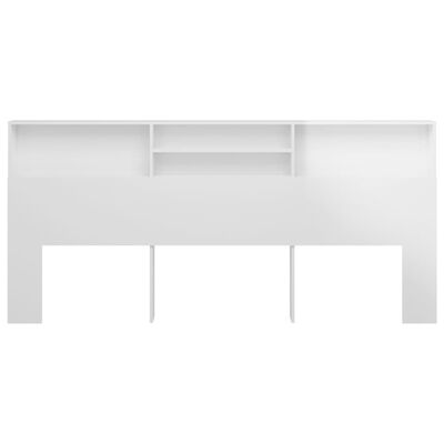 vidaXL Tăblie pat cu dulap, alb extralucios, 220x19x103,5 cm