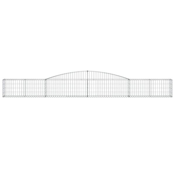 vidaXL Coșuri gabion arcuite 9 buc, 400x30x40/60 cm, fier galvanizat