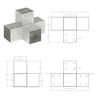 vidaXL Conectori grindă, formă X, 4 buc, 101x101 mm, metal galvanizat