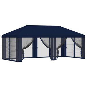 vidaXL Copertină pentru Foișor cu Perete laterale 6 x 3 m albastru