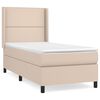 vidaXL Pat box spring cu saltea, cappuccino, 80x200 cm piele ecologică