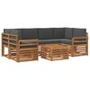 vidaXL Set de canapele de exterior cu pernă 7 pcs Natural și Antracit