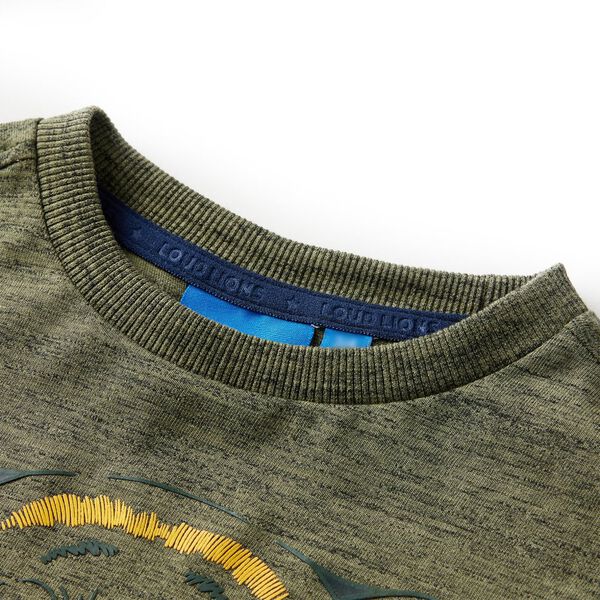 Tricou cu m&acirc;neci lungi pentru copii,, kaki melanj, 104