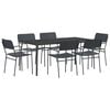 vidaXL Set de dining 7 buc. Antracit 165 x 80 x 72 cm Oțel