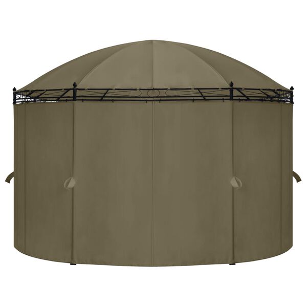 vidaXL Pavilion cu perdele, gri taupe, 520x349x255 cm, 180 g/m&sup2;