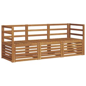vidaXL Set de canapele de exterior 3 buc. 3-Locuri natural