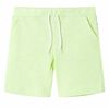 vidaXL Pantaloni scurți pentru copii cu șnur, galben neon, 140