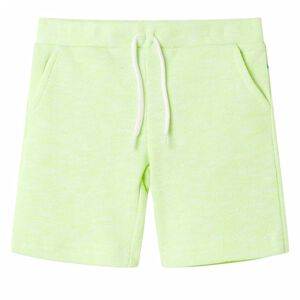 vidaXL Pantaloni scurți pentru copii cu șnur, galben neon, 140