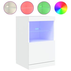 vidaXL Servantă cu lumini LED, alb, 41x37x67 cm