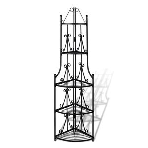 vidaXL Suport plante, Negru