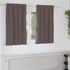 vidaXL Perdele Opaque cu Inel 2 pcs Maro &icirc;nchis 140 x 140 cm Poliester