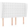 vidaXL Tăblie de pat cu aripioare, alb, 147x23x118/128 cm, piele eco