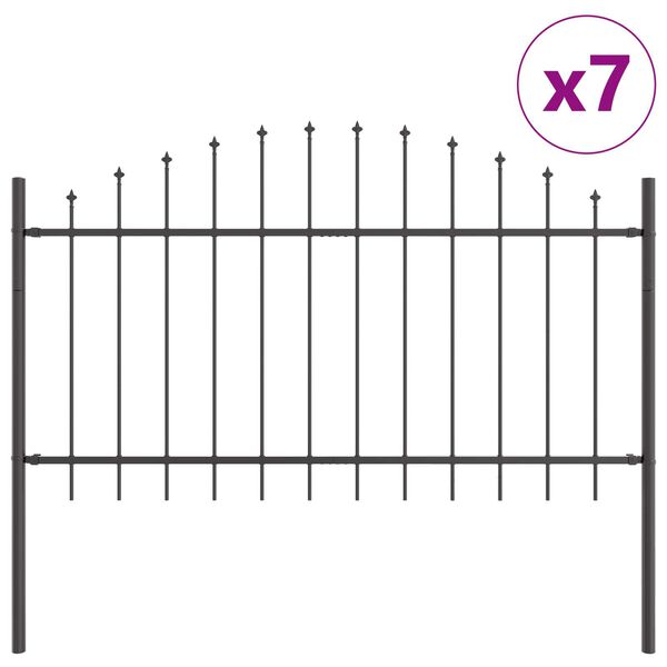 vidaXL Gard de Grădină 7 pcs Gri 170 x 140 cm
